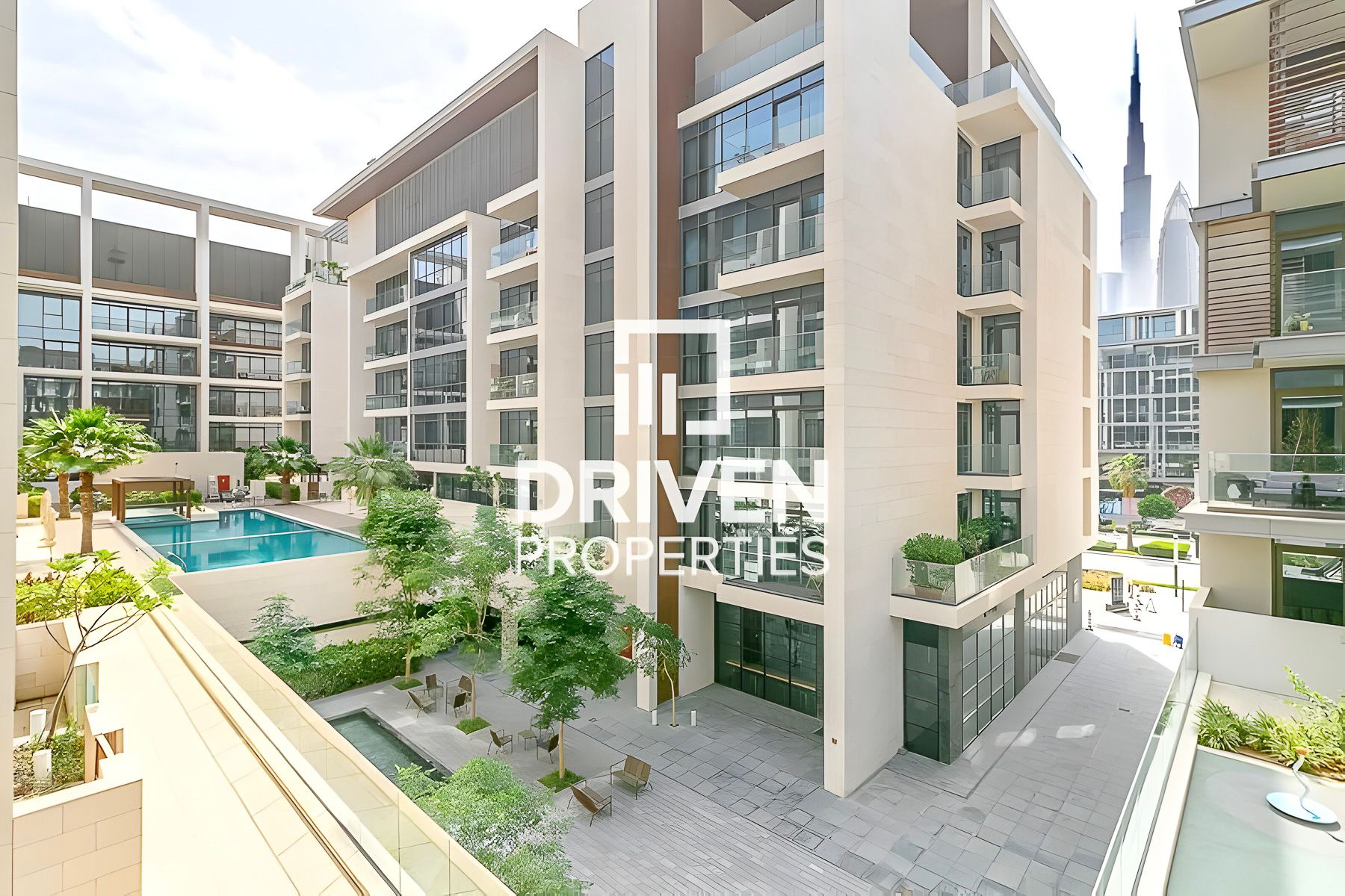 Furnished Unit with Burj Khalifa and Pool Views