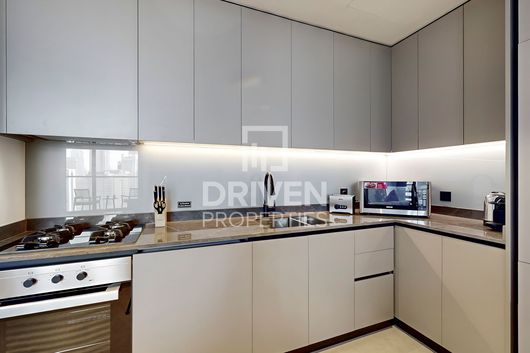 Full Canal and Burj Khalifa View Higher Floor