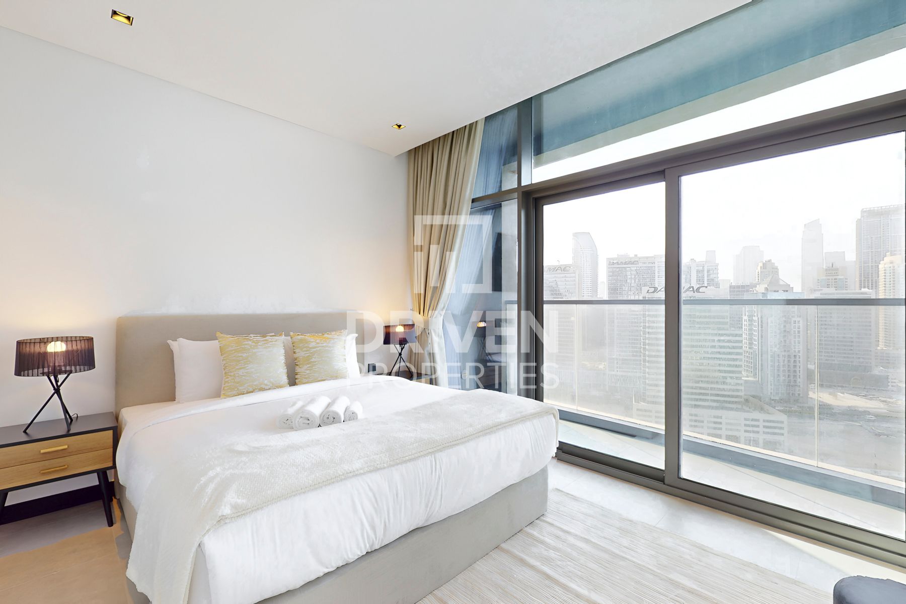 Full Canal and Burj Khalifa View Higher Floor