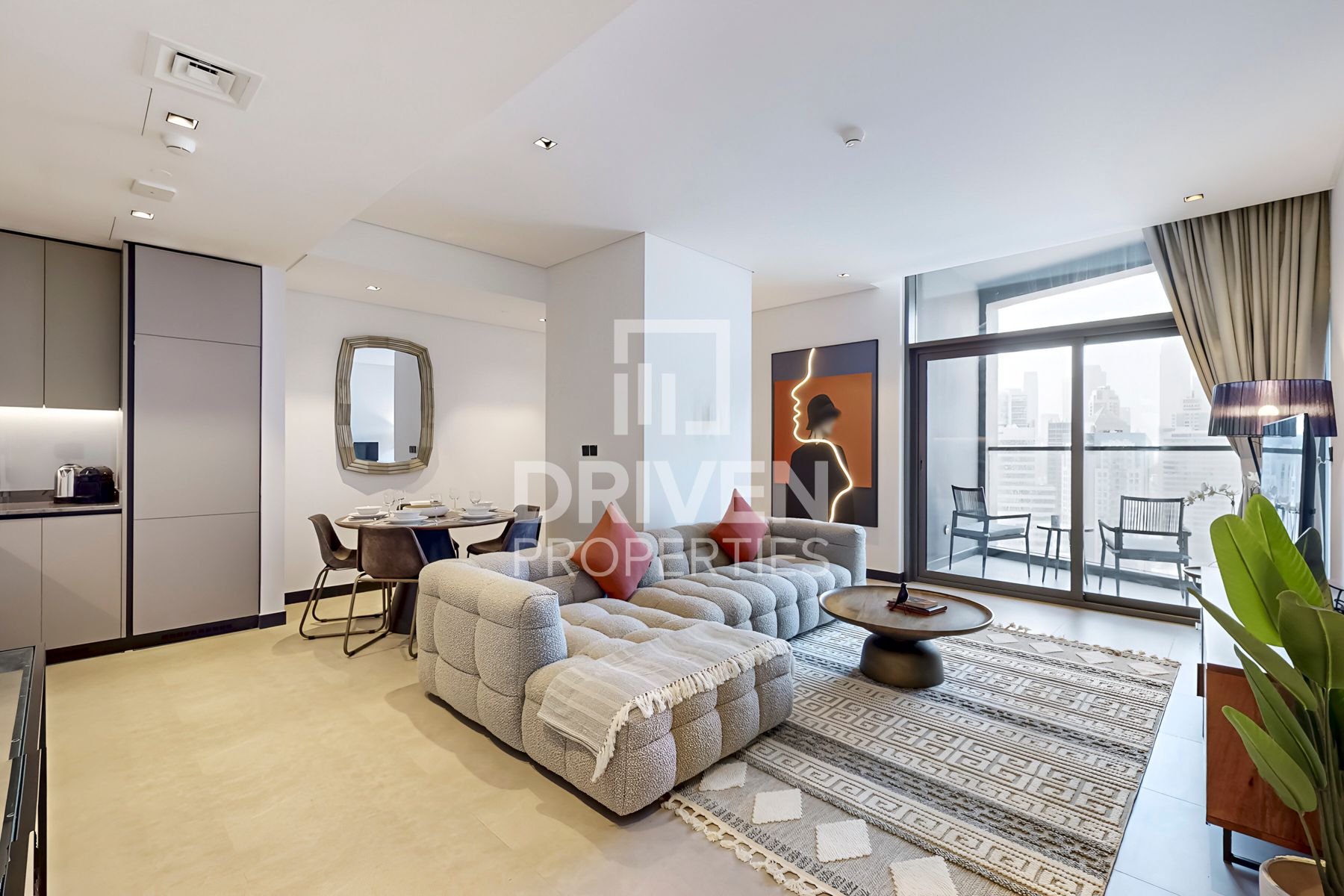 Full Canal and Burj Khalifa View Higher Floor