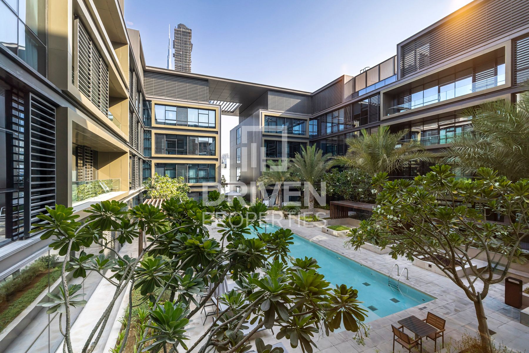 High-end Finishing with Pool and Courtyard View